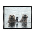 thumbnail image 1 of Stupell Industries Peeking Otters in Water Animals & Insects Photography Black Floater Framed Canvas Art Print Wall Art, 31 x 25, 1 of 10
