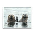 thumbnail image 1 of Stupell Industries Peeking Otters in Water Animals & Insects Photography White Framed Art Print Wall Art, 30 x 24, 1 of 9