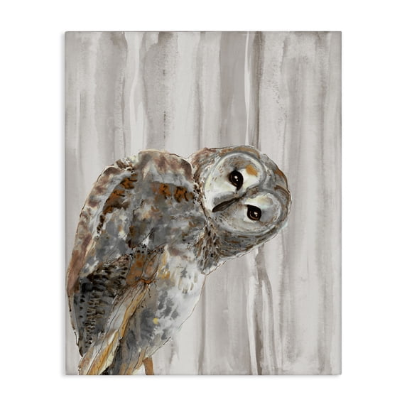 Stupell Industries Rustic Lodge Peeking Owl's Gaze Canvas Art, 16 x 20, by Patti Mann
