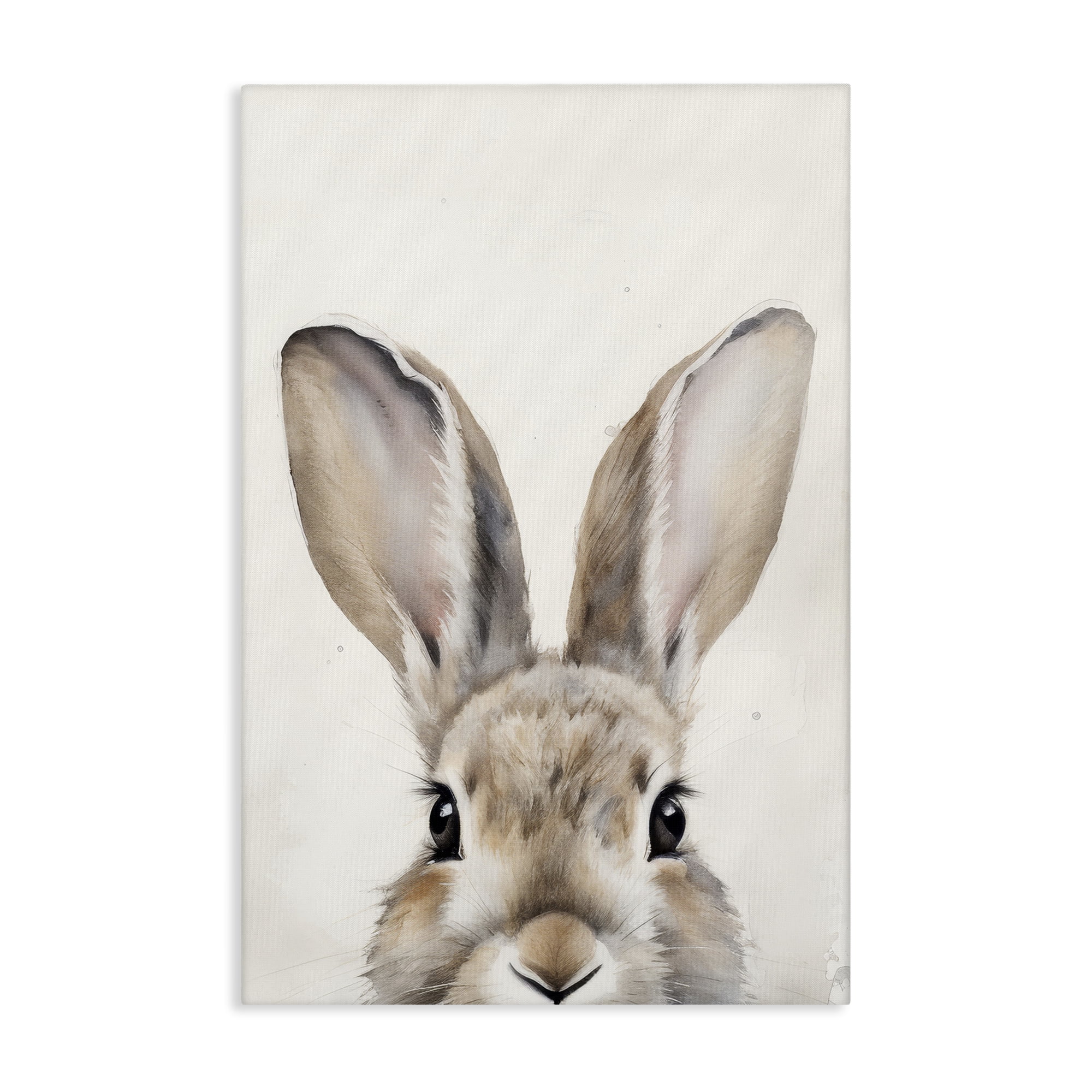 Stupell Industries Peeking Rabbit Eyes Animals & Insects Painting Gallery Wrapped Canvas Art Print Wall Art, 20 x 30
