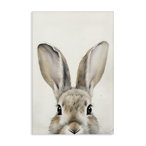Stupell Industries Peeking Rabbit Eyes Animals & Insects Painting Gallery Wrapped Canvas Art Print Wall Art, 24 x 36