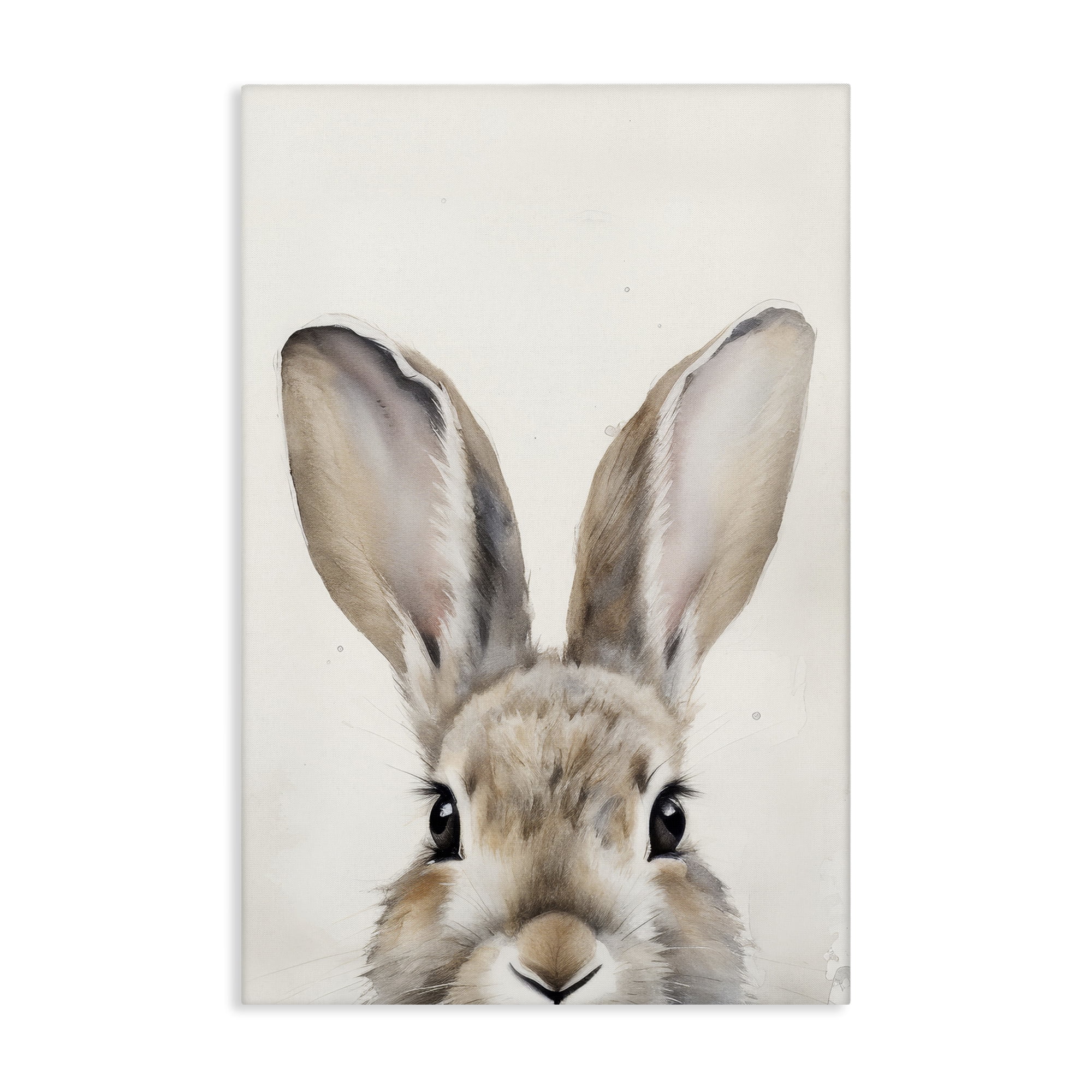 Stupell Industries Peeking Rabbit Eyes Animals & Insects Painting Gallery Wrapped Canvas Art Print Wall Art, 30 x 45