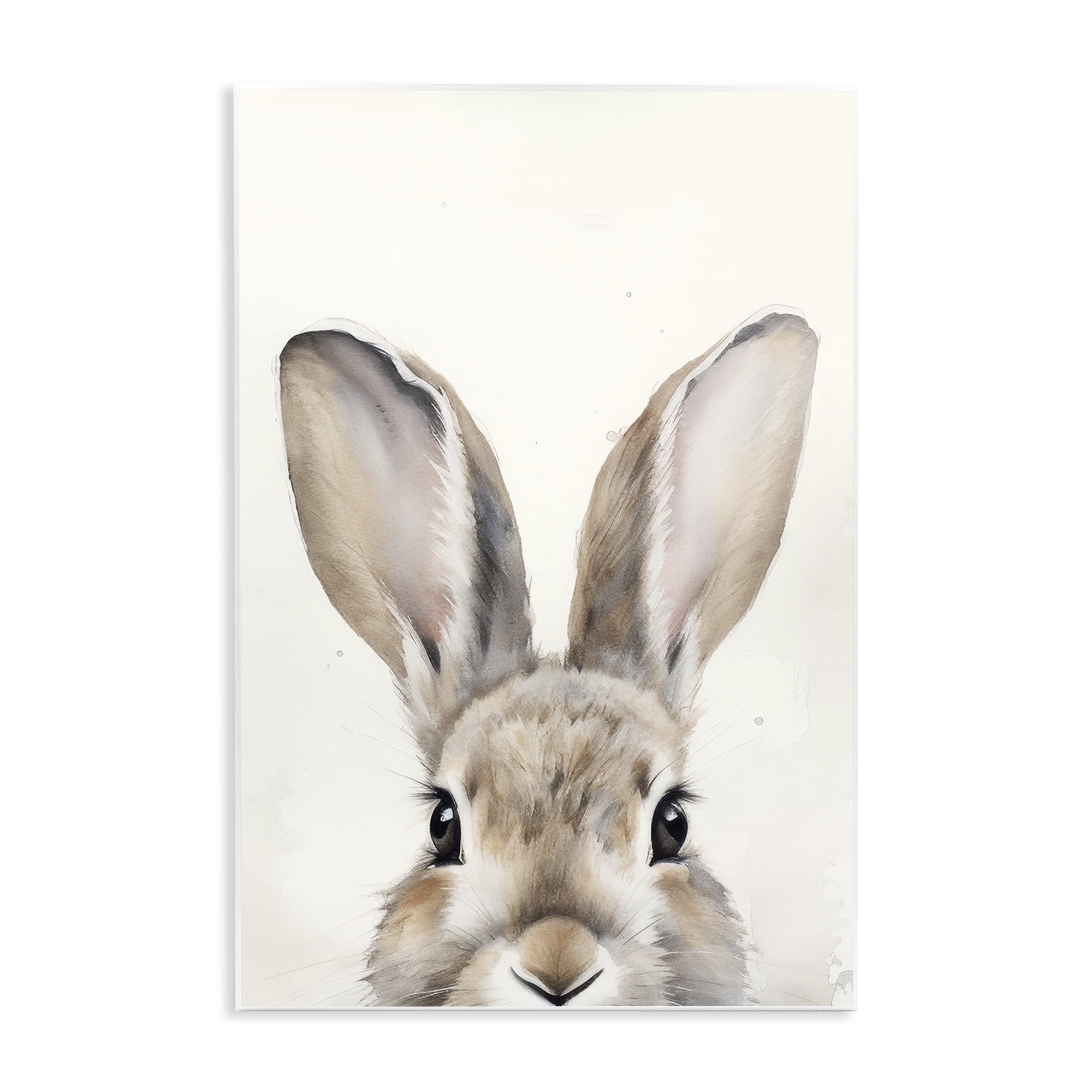 Stupell Industries Peeking Rabbit Eyes Animals & Insects Painting Unframed Art Print Wall Art, 13 x 19
