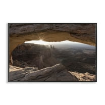 Stupell Industries Peeking Through Desert Arch Landscape & Nature Photography Black Framed Art Print Wall Art, 18 x 12
