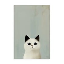 Stupell Industries Peeking White Kitten Animals & Insects Painting Gallery Wrapped Canvas Art Print Wall Art, 16 x 24