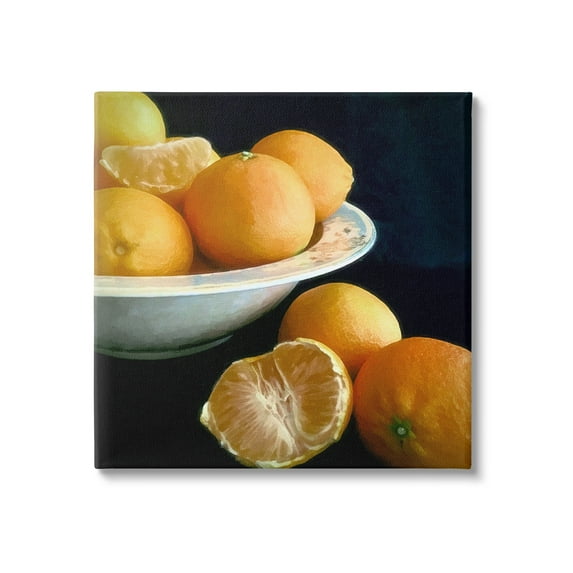 Stupell Industries Peeled Oranges Still Life Food & Beverage Painting Gallery Wrapped Canvas Art Print Wall Art, 17 x 17