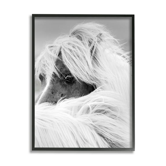 Stupell Industries Peering Horse Eyes Animals & Insects Photography Black Framed Art Print Wall Art, 11 x 14