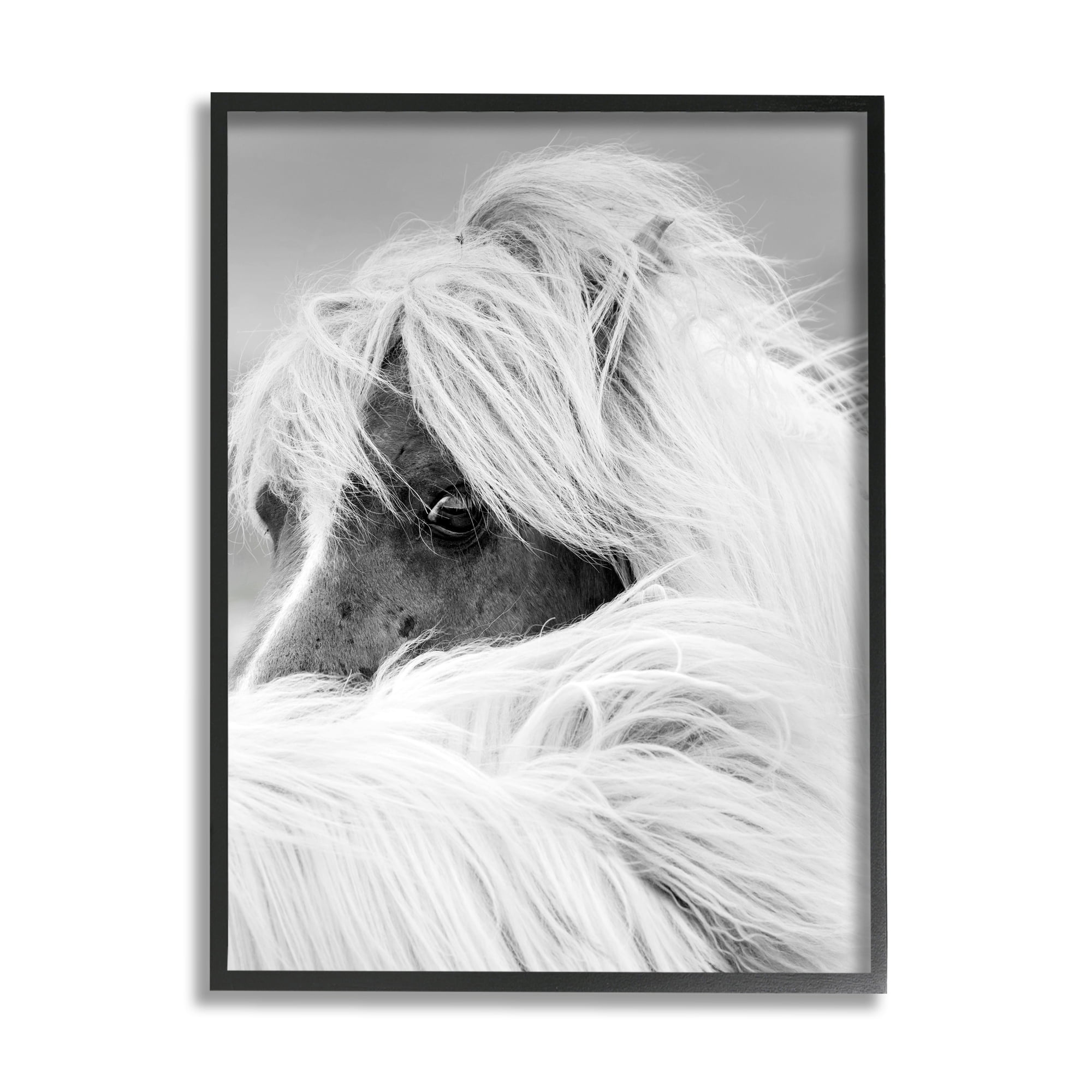 Stupell Industries Peering Horse Eyes Animals & Insects Photography Black Framed Art Print Wall Art, 24 x 30