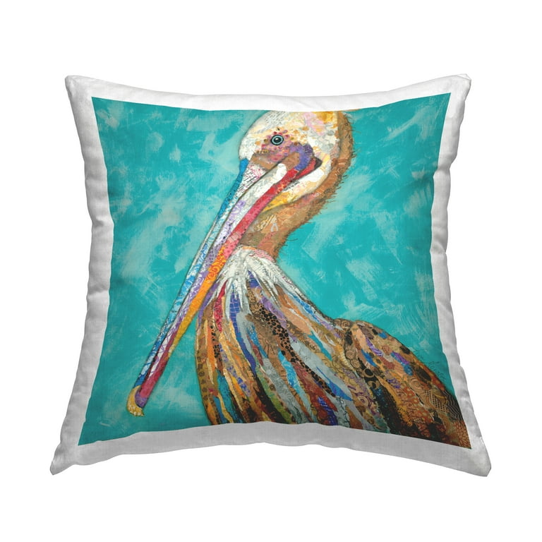 Stupell Industries Pelican Bird Abstract Patterns Square Decorative Printed Throw Pillow 18 x 18 Walmart
