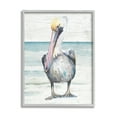 thumbnail image 1 of Stupell Industries Pelican Bird Standing Beach Sand Grain Pattern Graphic Art Gray Framed Art Print Wall Art, Design by Patricia Pinto, 1 of 8