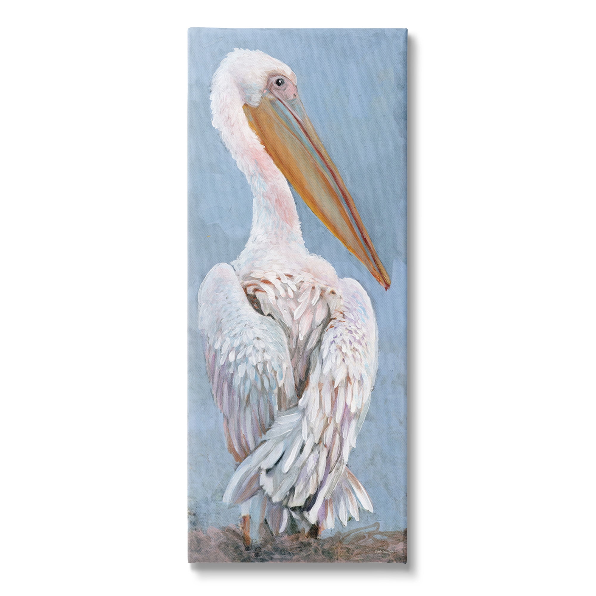 Stupell Industries Pelican From Back View Animals & Insects Painting Gallery Wrapped Canvas Art Print Wall Art, 20 x 48