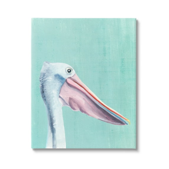 Stupell Industries Pelican Head Detailed Sunny Pastel Portrait,16 x 20, Design by Annie Warren