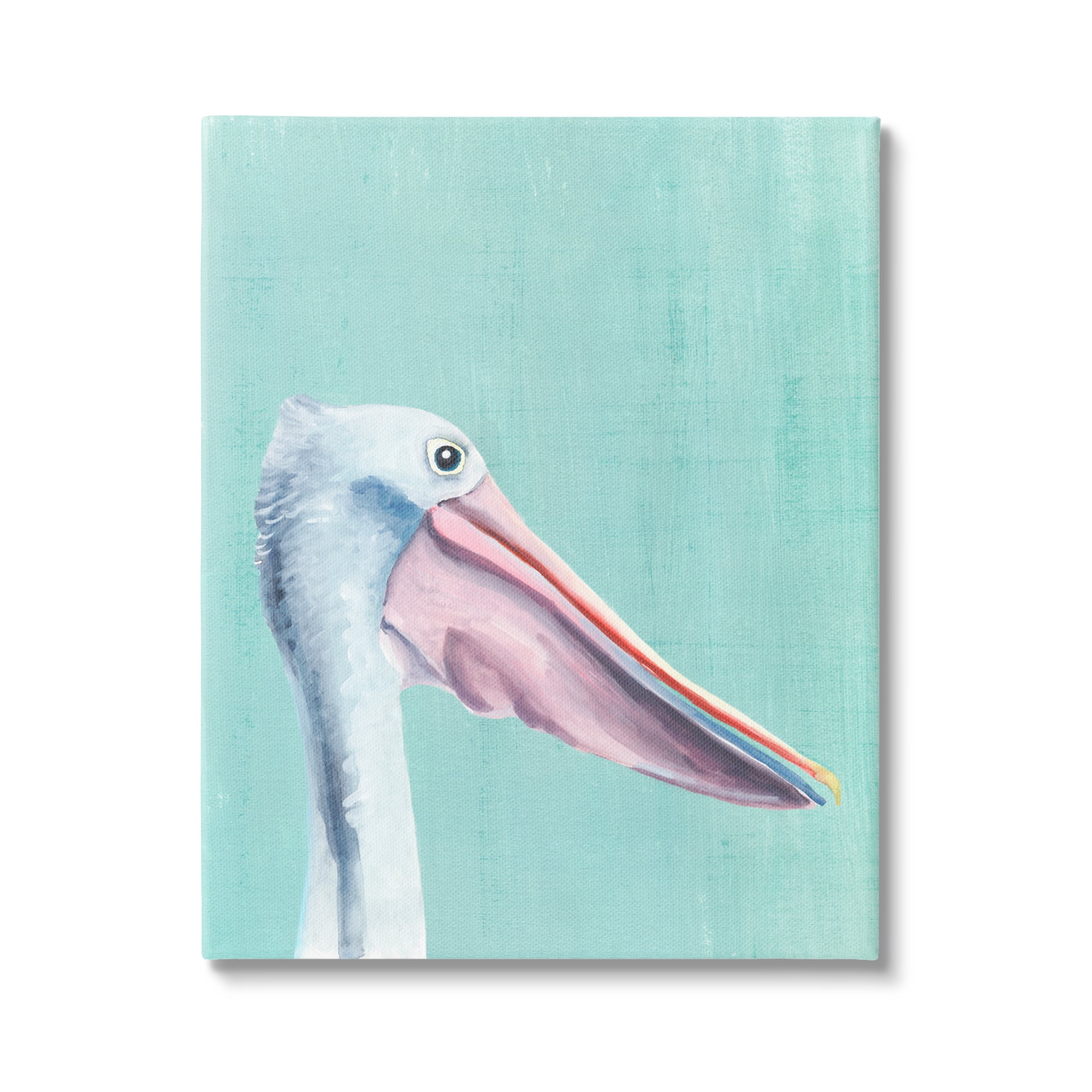 Stupell Industries Pelican Head Detailed Sunny Pastel Portrait,30 x 40, Design by Annie Warren