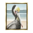 thumbnail image 1 of Stupell Industries Pelican Portrait on Beach Animals & Insects Painting Gold Floater Framed Canvas Art Print Wall Art, 17 x 21, 1 of 10