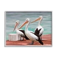 thumbnail image 1 of Stupell Industries Pelican Trio Port Dock Graphic Art Gray Framed Art Print Wall Art, Design by Ziwei Li, 1 of 7