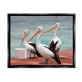 thumbnail image 1 of Stupell Industries Pelican Trio Port Dock Graphic Art Jet Black Floating Framed Canvas Print Wall Art, Design by Ziwei Li, 1 of 6