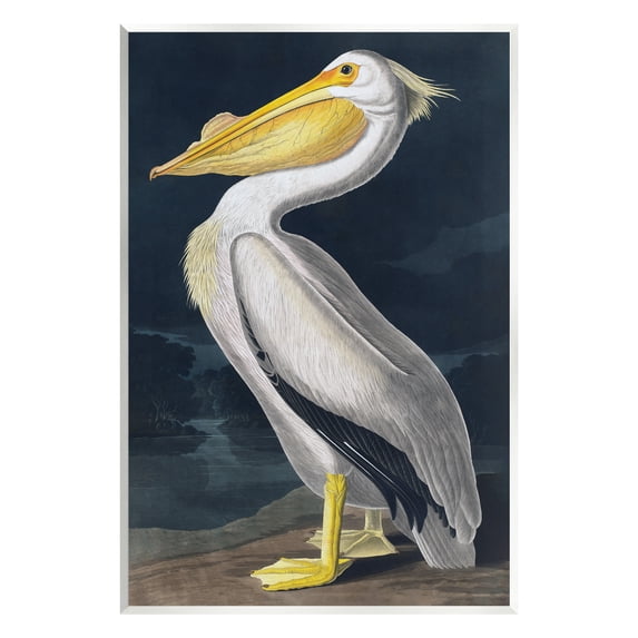 Stupell Industries Pelican on Night Shore Animals & Insects Painting Unframed Art Print Wall Art, 13 x 19