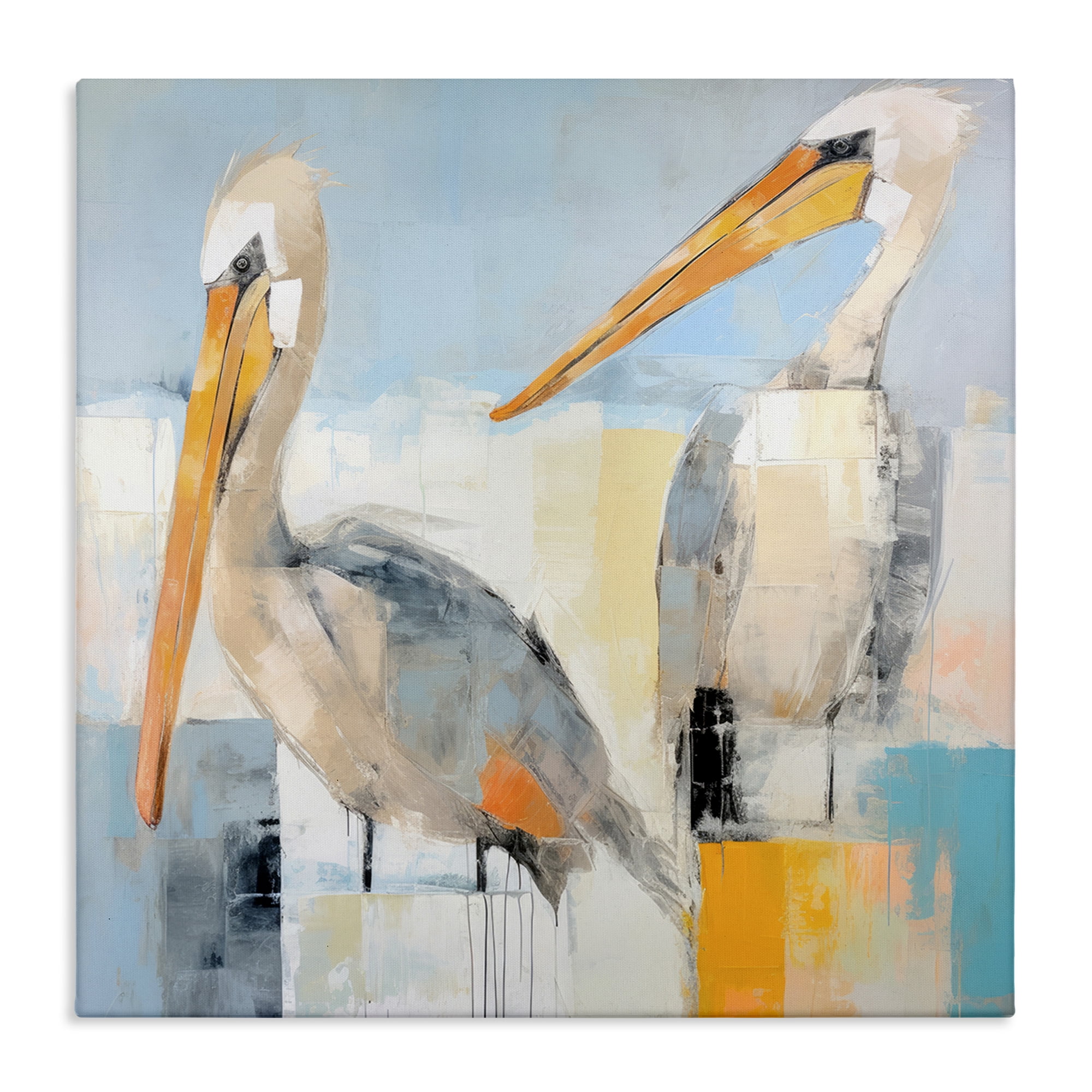 Stupell Industries Pelicans Abstract Pattern Animals & Insects Painting Gallery Wrapped Canvas Art Print Wall Art, 30 x 30