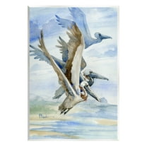 Stupell Industries Pelicans Aloft Bird Flight Trio Painting Unframed Art Print Wall Art, Design by Paul Brent