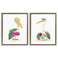 thumbnail image 1 of Stupell Industries Pelicans & Beach Floats Animals Painting Brown Floater Framed Canvas Art Print Wall Art, 25 x 31, Set of 2, 1 of 9