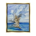 thumbnail image 1 of Stupell Industries Pelicans Trio Over Ocean Shore Painting Metallic Gold Floating Framed Canvas Print Wall Art, Design by Paul Brent, 1 of 8