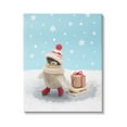 thumbnail image 1 of Stupell Industries Penguin Christmas Present Sled Holiday Photography Gallery Wrapped Canvas Print Wall Art, 1 of 5