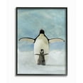 thumbnail image 1 of Stupell Industries Penguin Family Blue Watercolor Animal Painting Framed Wall Art by Stellar Studio, 11" x 14", Black Framed, 1 of 7