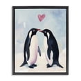 thumbnail image 1 of Stupell Industries Cottage Penguin Love with Heart Black Floating Frame Canvas Art, 25 x 31, by The Prints Vibe, 1 of 8