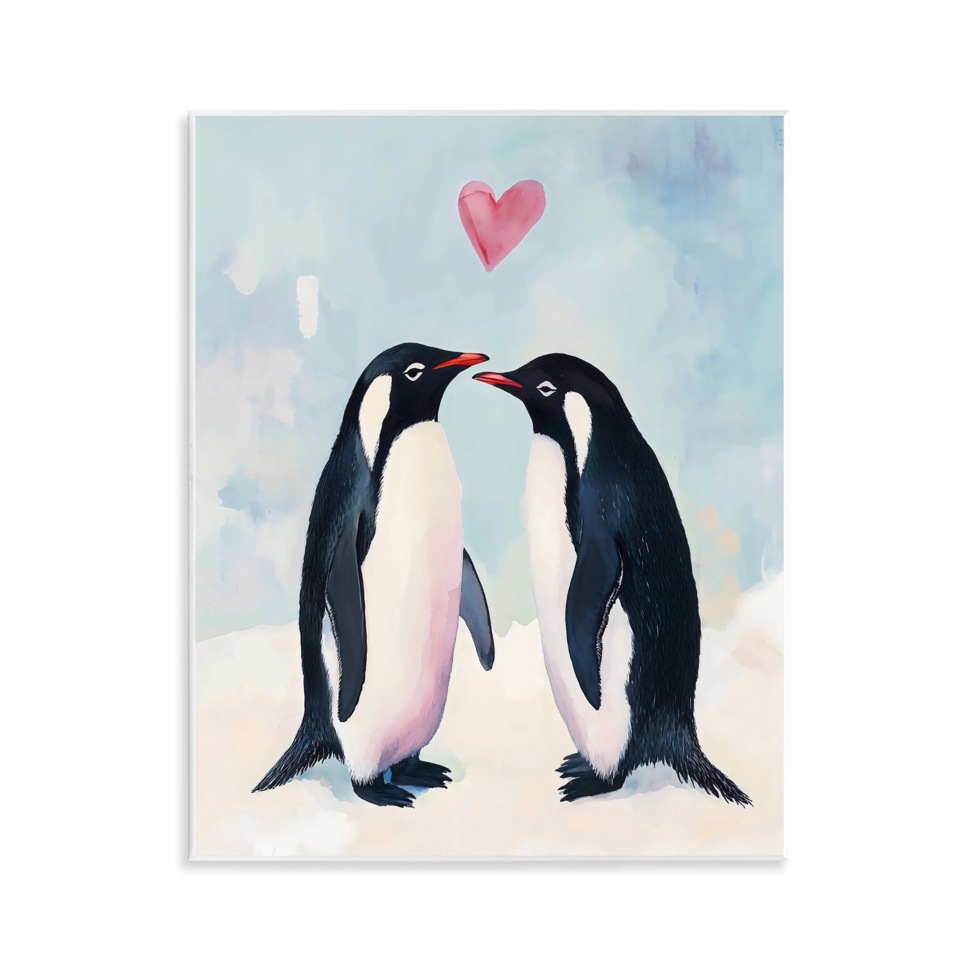 Stupell Industries Penguin Love with Heart Wall Plaque Art, design by The Prints Vibe
