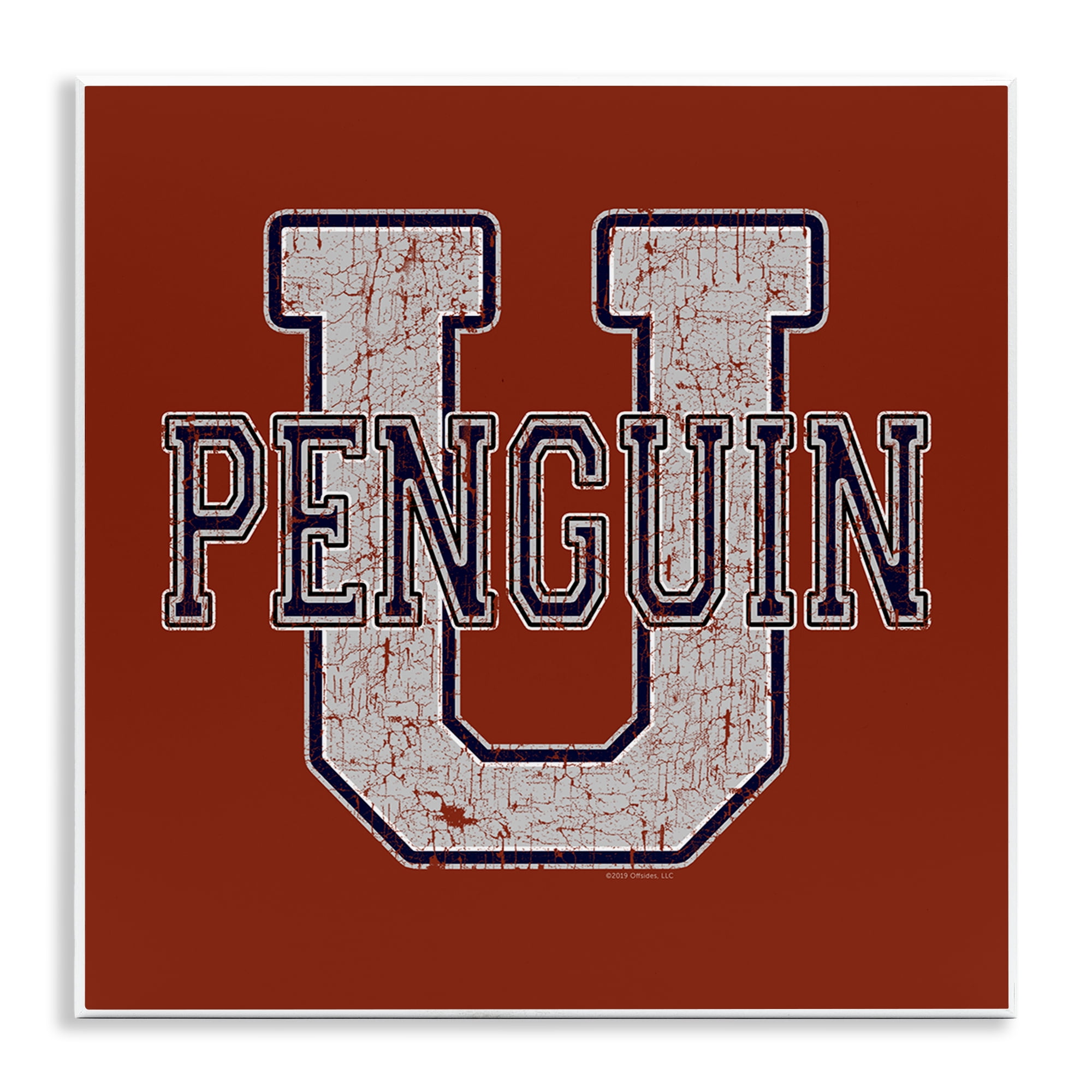 Stupell Industries Penguin U Varsity Animals Painting Unframed Art Print Wall Art, 12 x 12