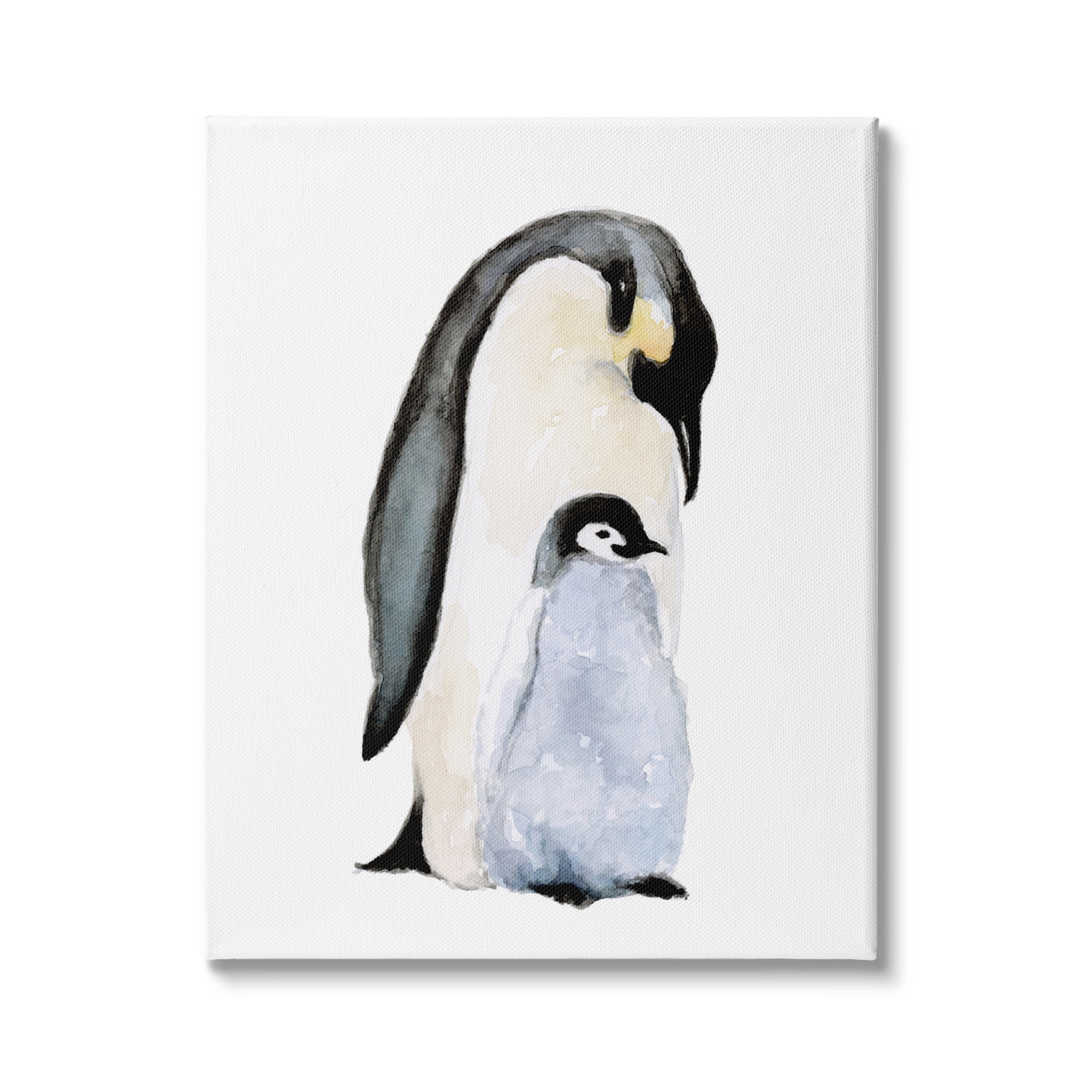 Stupell Industries Penguin and Chick Watercolor Painting Children's Nursery Arctic, 36 x 48,Design by Fox Hollow Studios