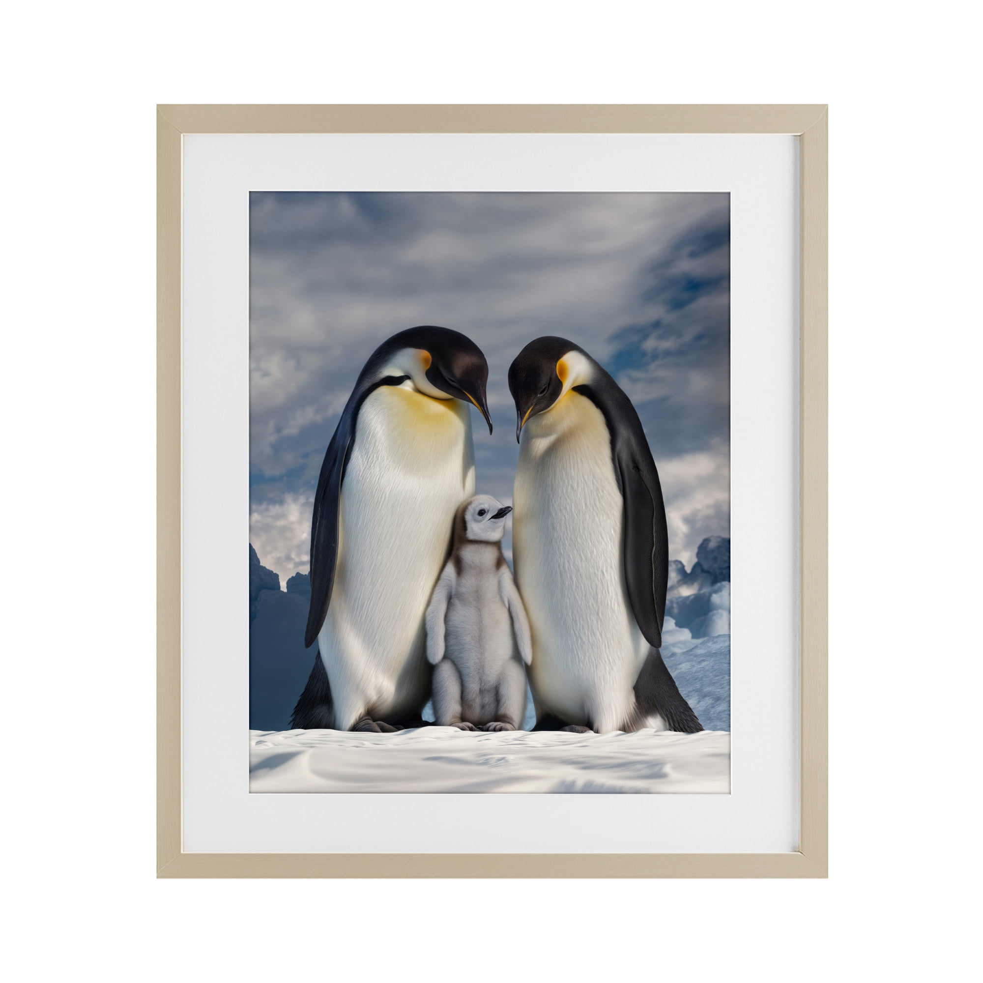 Stupell Industries Penguins In The Wild Birch Framed Print Under Glass, design by Scott Stulberg