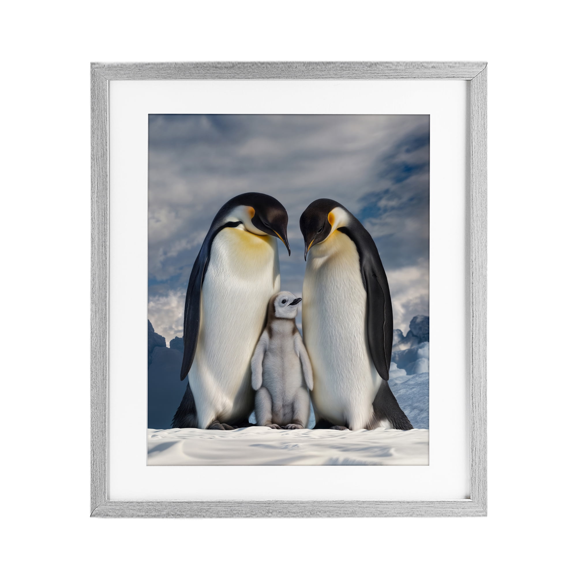 Stupell Industries Penguins In The Wild Gray Framed Print Under Glass, design by Scott Stulberg