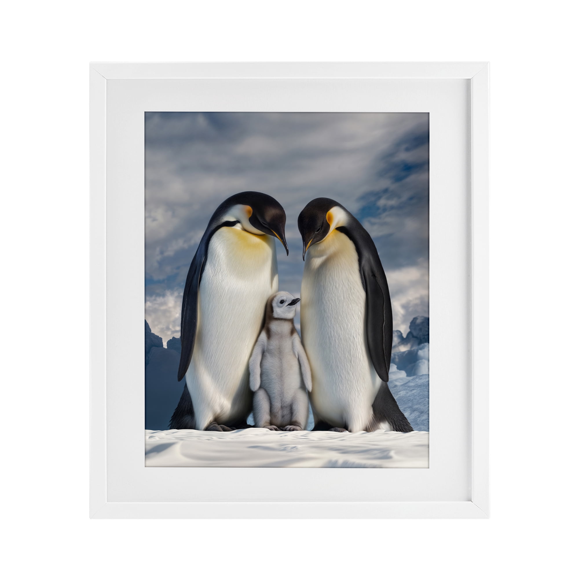 Stupell Industries Penguins In The Wild White Framed Print Under Glass, design by Scott Stulberg