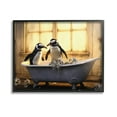 thumbnail image 1 of Stupell Industries Penguins in Sunlit Bath Animals & Insects Painting Black Framed Art Print Wall Art, 14 x 11, 1 of 9