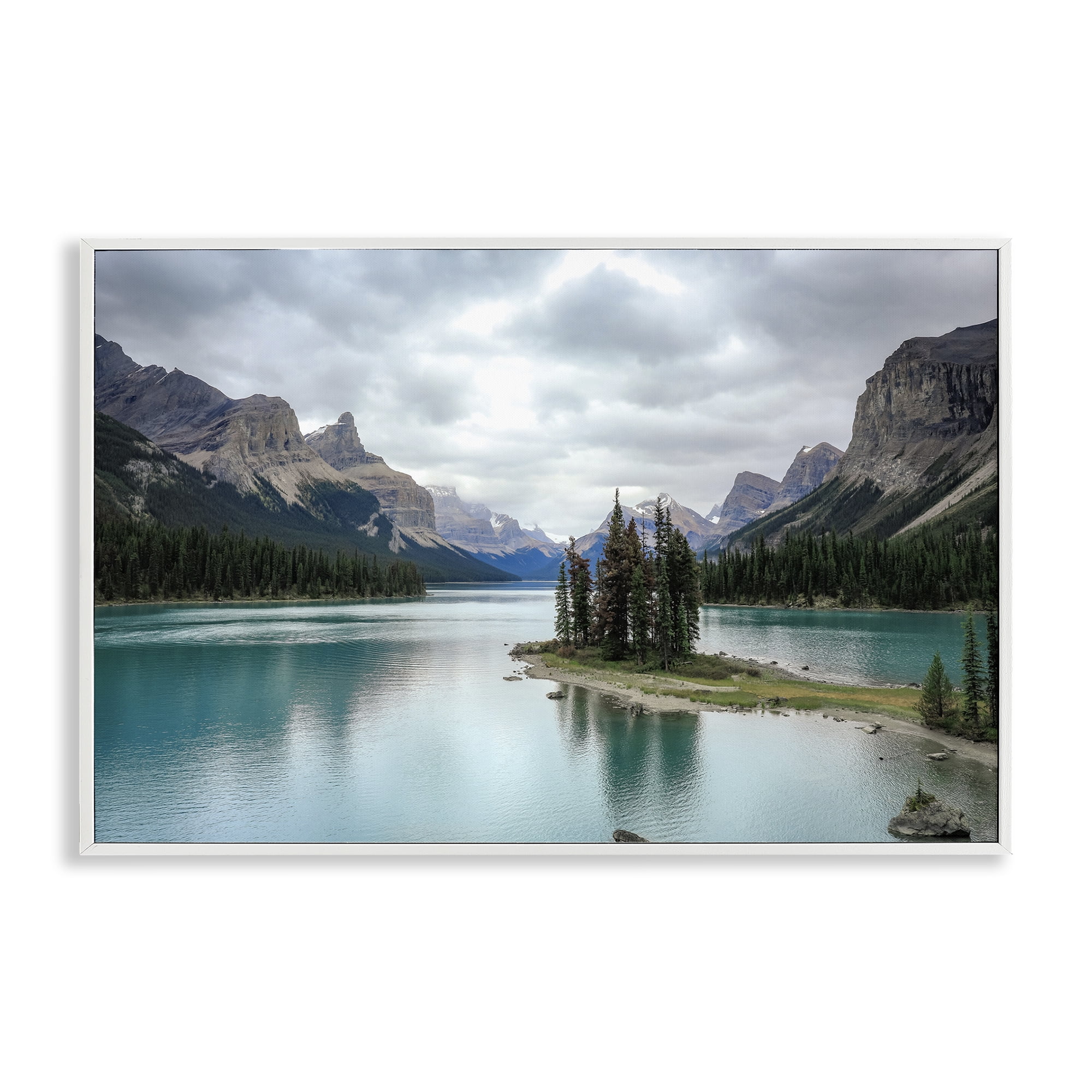 Stupell Industries Peninsula Vast Lake View Landscape & Nature Photography White Framed Art Print Wall Art, 24 x 16