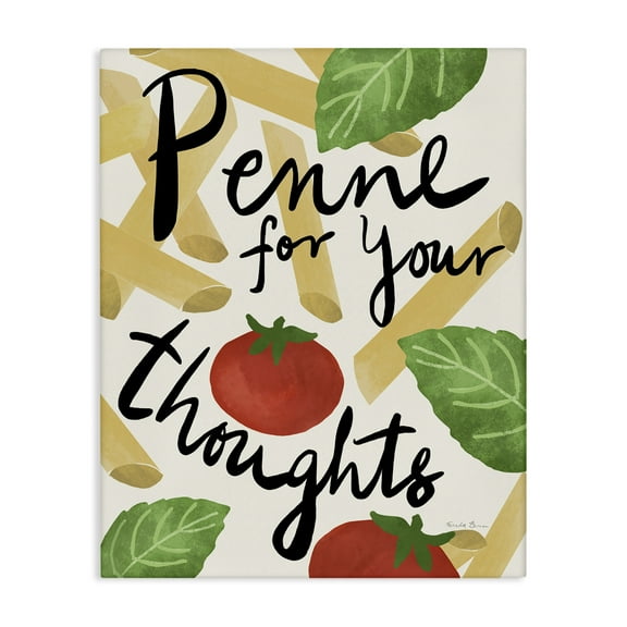 Stupell Industries Penne For Your Thoughts Food & Beverage Painting Gallery Wrapped Canvas Art Print Wall Art, 16 x 20