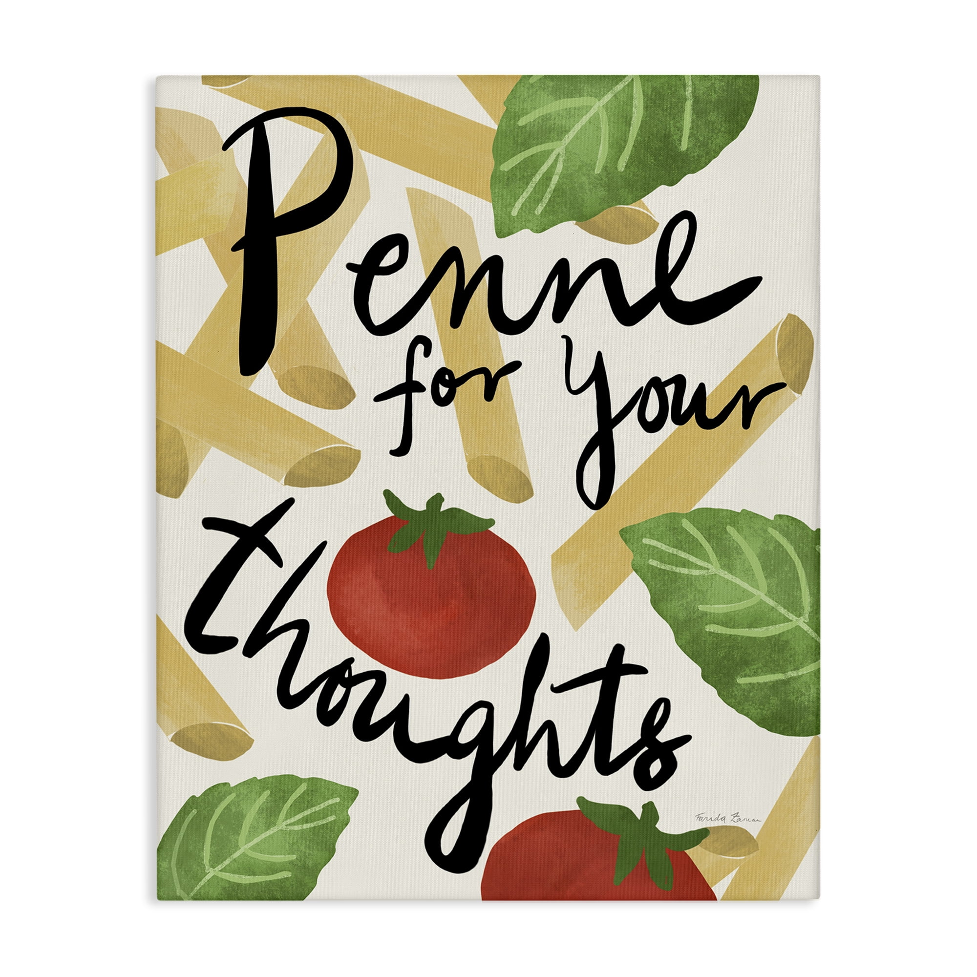 Stupell Industries Penne For Your Thoughts Food & Beverage Painting Gallery Wrapped Canvas Art Print Wall Art, 36 x 48
