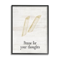 Stupell Industries Penne For Your Thoughts Humor Graphic Art Black Framed Art Print Wall Art, Design by Lil' Rue