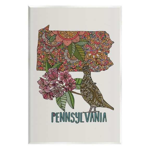 Stupell Industries Pennsylvania Patterned State Graphic Art Unframed Art Print Wall Art, Design by Valentina Harper