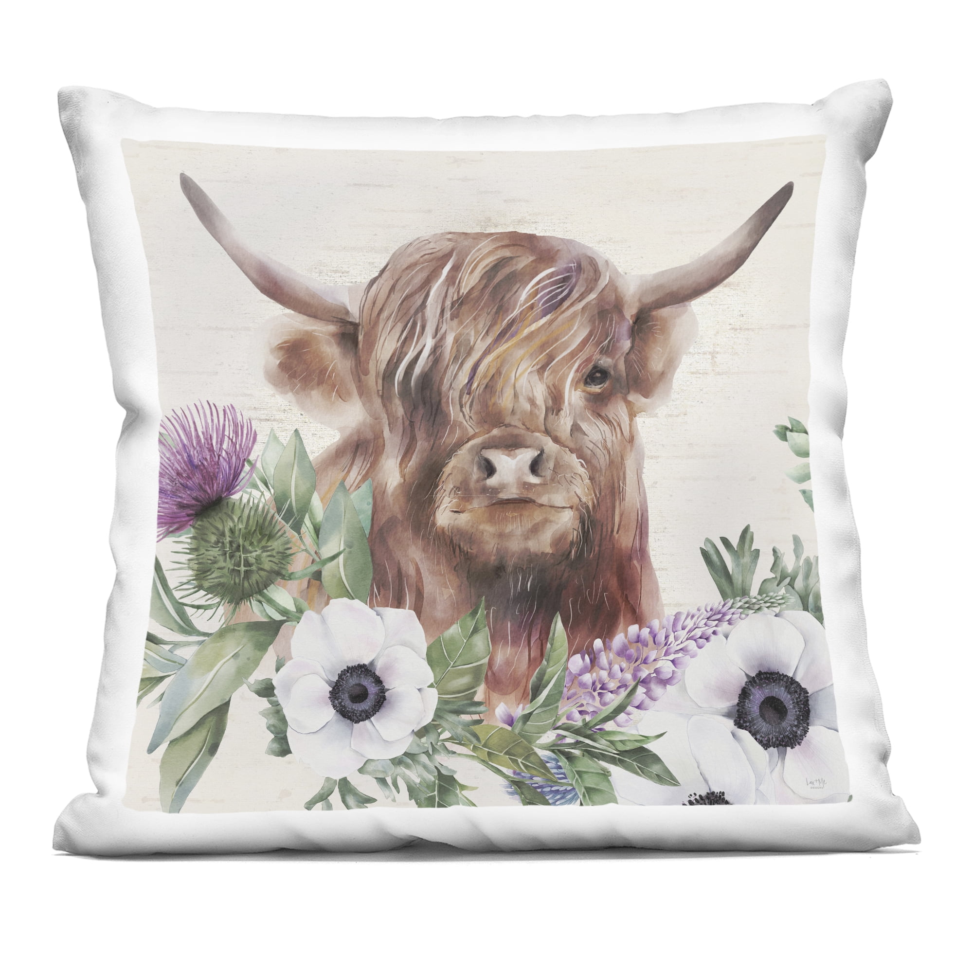 Stupell Industries Penny The Highland Cow Decorative Printed Throw Pillow, design by Lux + Me Designs