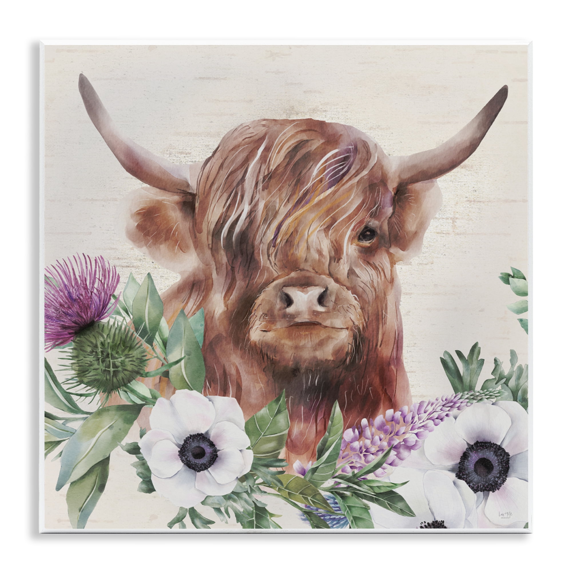 Stupell Industries Penny The Highland Cow Wall Plaque Art, design by Lux + Me Designs