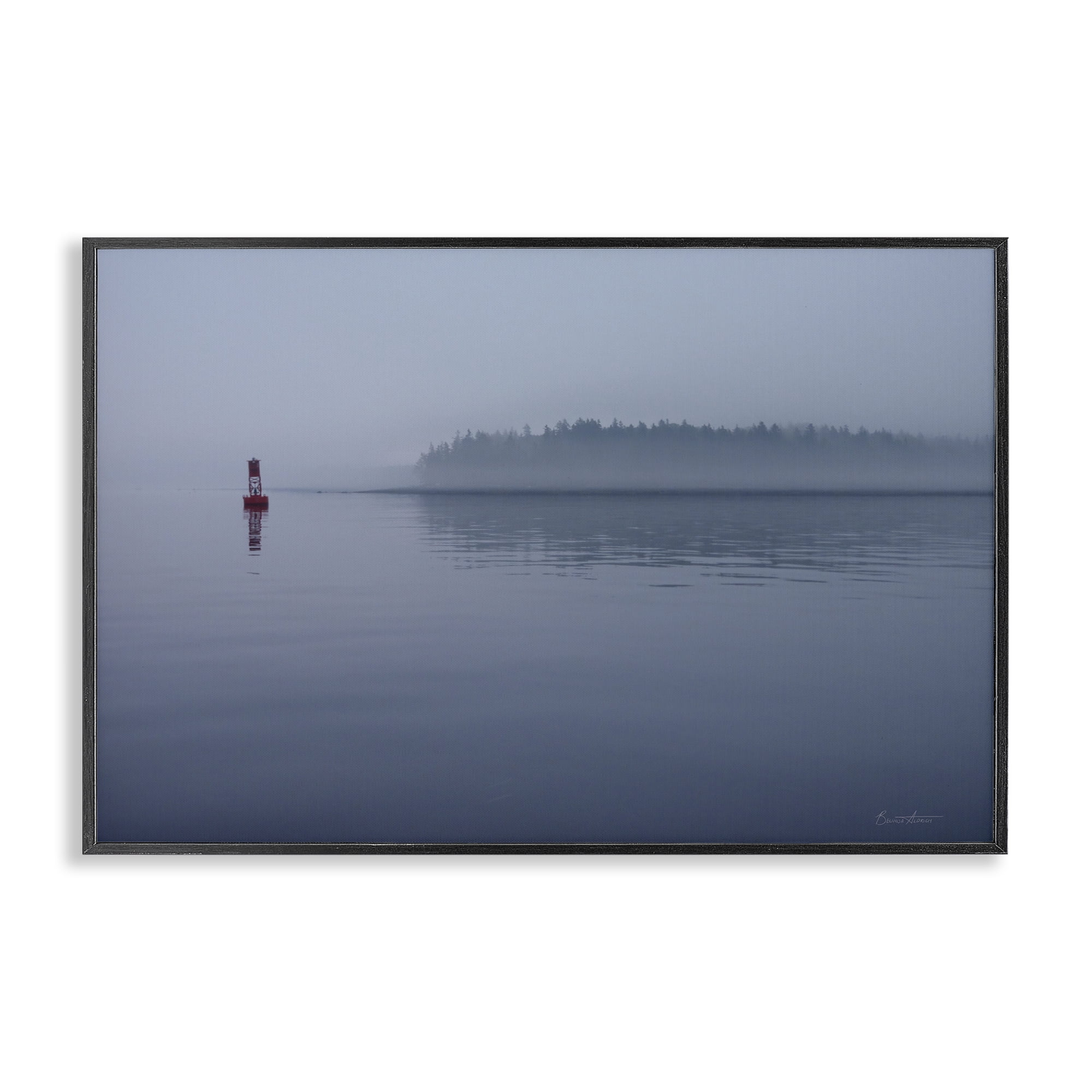 Stupell Industries Penobscot Bay Landscape Landscape Photography Black Framed Art Print Wall Art, 30 x 20