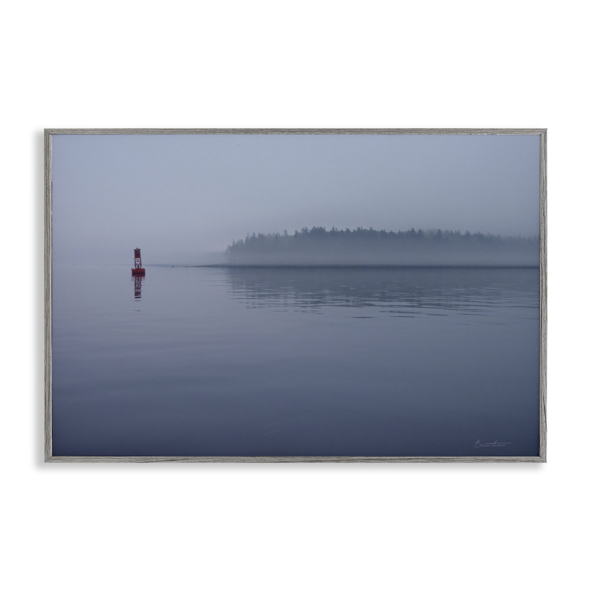 Stupell Industries Penobscot Bay Landscape Landscape Photography Gray Framed Art Print Wall Art, 24 x 16