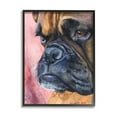 thumbnail image 1 of Stupell Industries Pensive Boxer Dog Pet Portrait Brown Pink Black Framed, 11 x 14, Design by George Dyachenko, 1 of 4