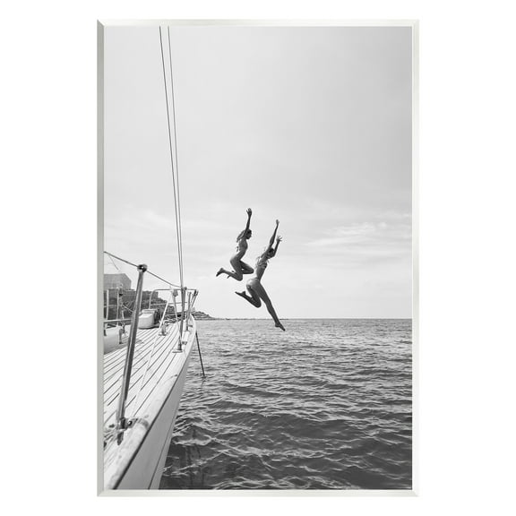 Stupell Industries People Diving from Boat Transportation Photography Unframed Art Print Wall Art, 10 x 15