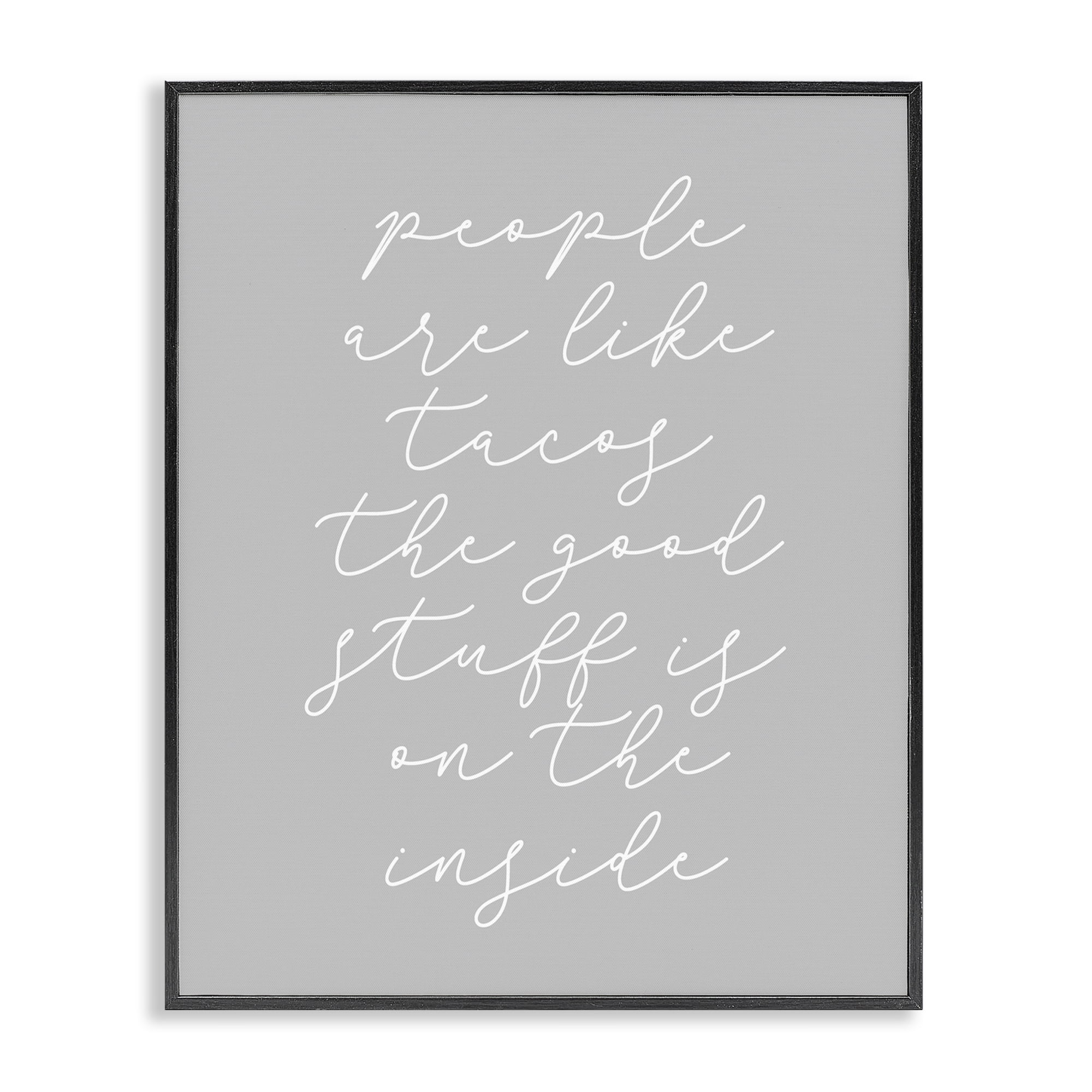 Stupell Industries People Like Tacos Text & Numbers Painting Black Framed Art Print Wall Art, 16 x 20