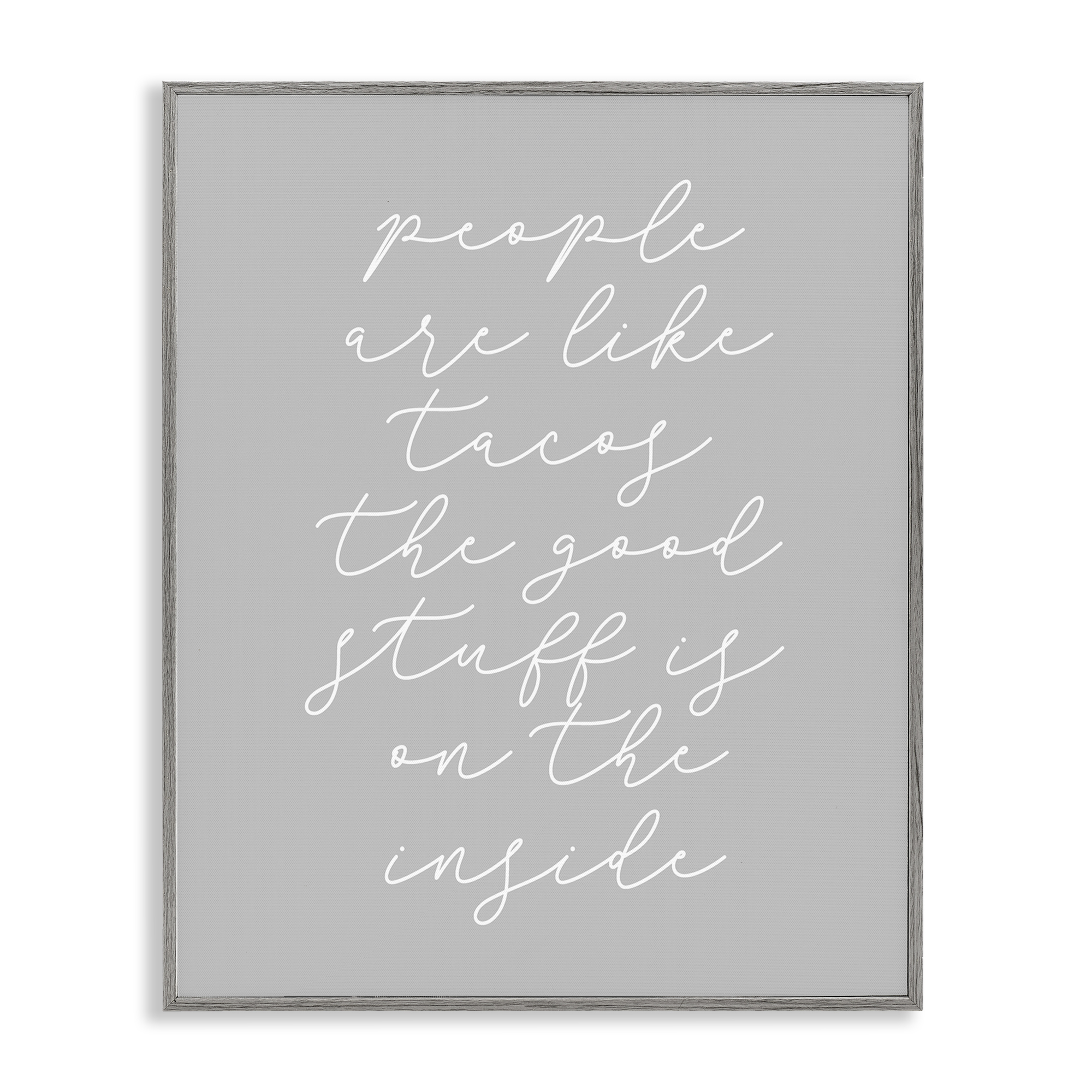 Stupell Industries People Like Tacos Text & Numbers Painting Gray Framed Art Print Wall Art, 24 x 30