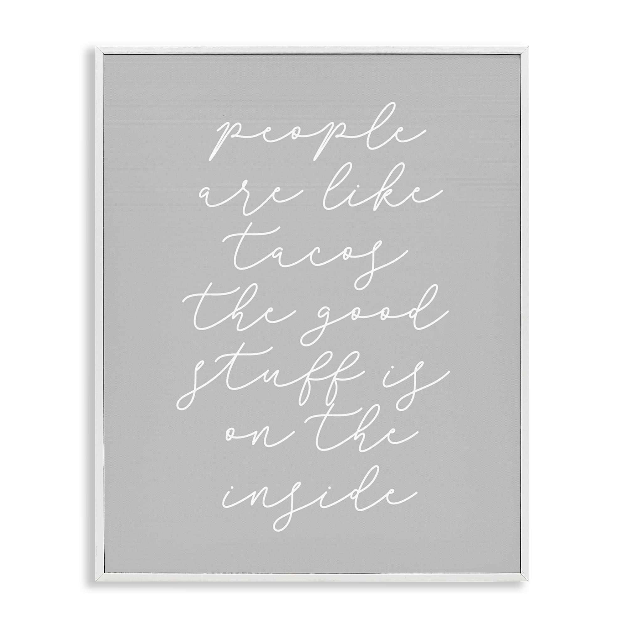 Stupell Industries People Like Tacos Text & Numbers Painting White Framed Art Print Wall Art, 16 x 20