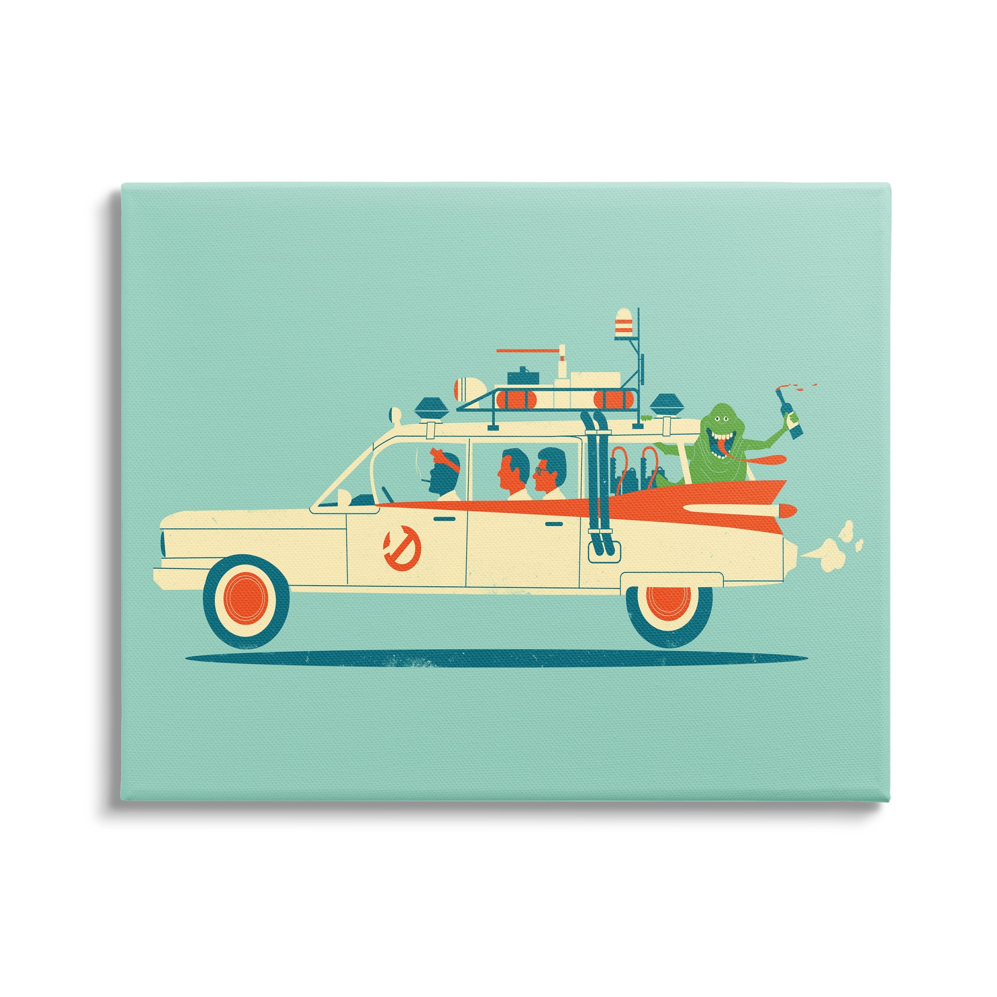 Stupell Industries People & Monster Car Transportation Painting Gallery Wrapped Canvas Art Print Wall Art, 30 x 24